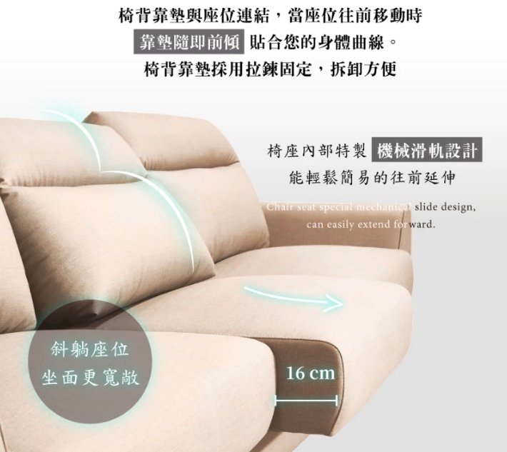 滑軌沙發可延伸